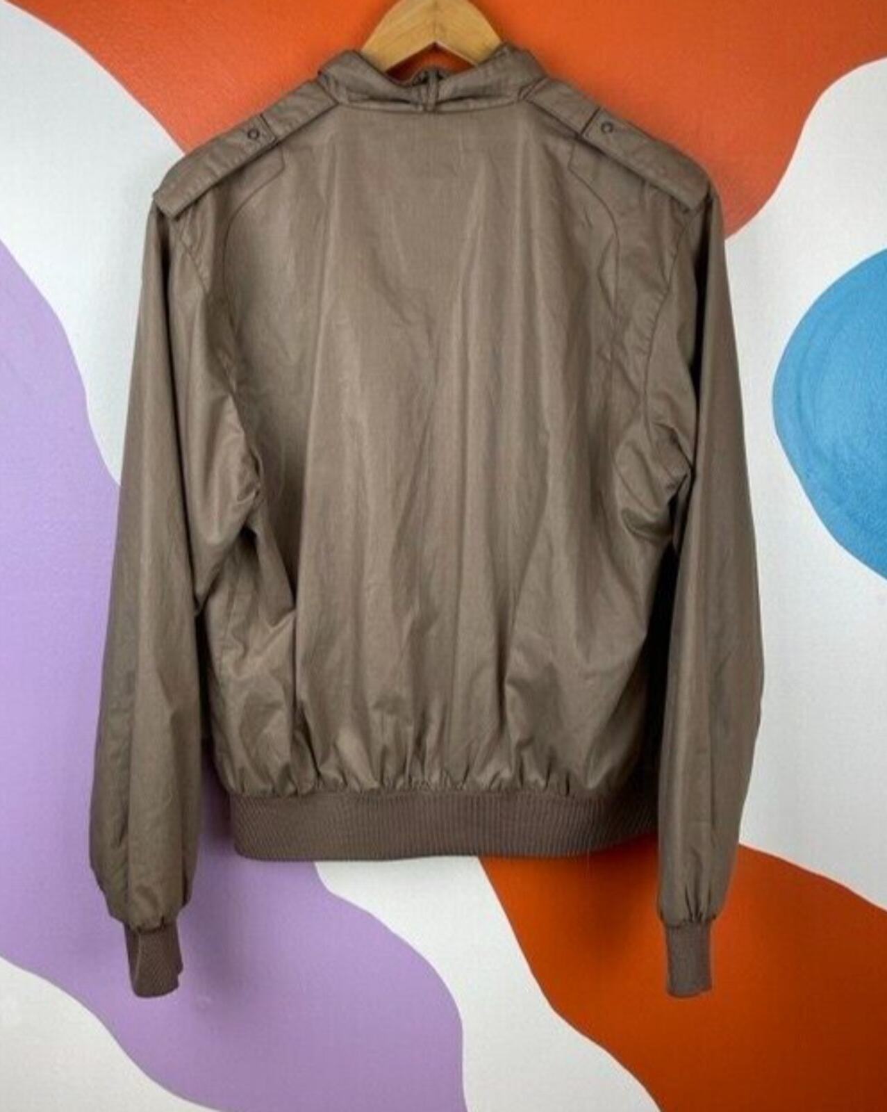 80s Bull Run Bomber Jacket Medium Brown Full Zip