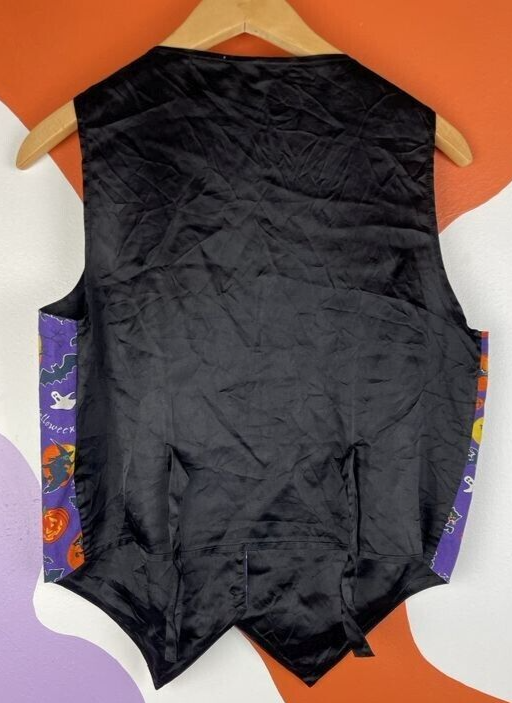 Halloween Vest Small Purple Black V-Neck Pumpkin