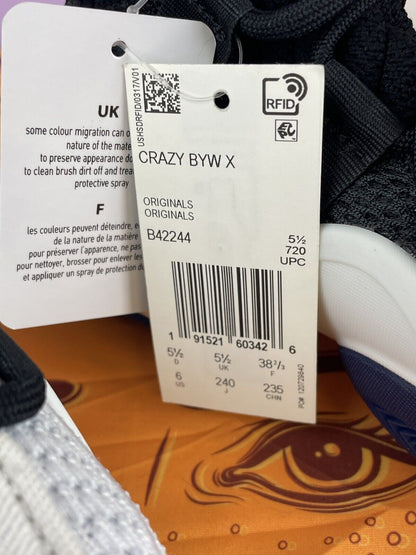 Adidas Crazy BYW Size 6 Sneakers B42244 2018 Basketball Boost Originals