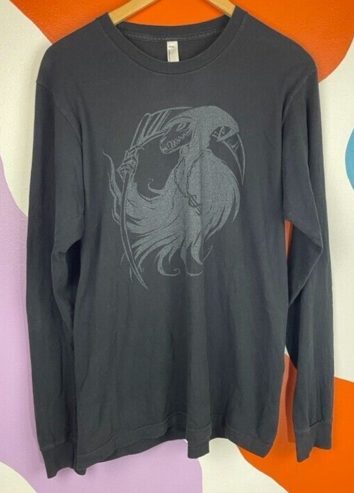 American Apparel Grim Reaper Long Sleeve Shirt Medium Black