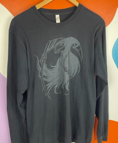 American Apparel Grim Reaper Long Sleeve Shirt Medium Black