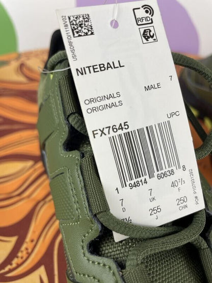 Adidas Niteball Sneakers Olive Sneakers Casual FX7645 Size 7