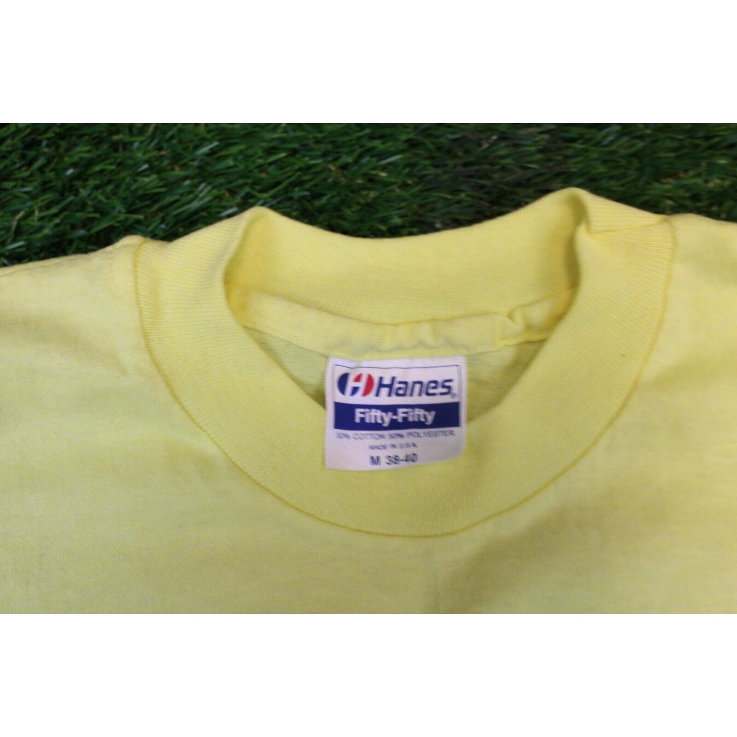 Hanes Fity Fifty Shirt Adult Medium Griswold Summer Vacation 1992 90s Yellow