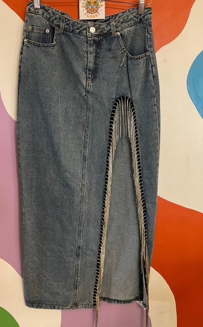 Fringe Sparkle Long Skirt x Retro Chic Fashionista