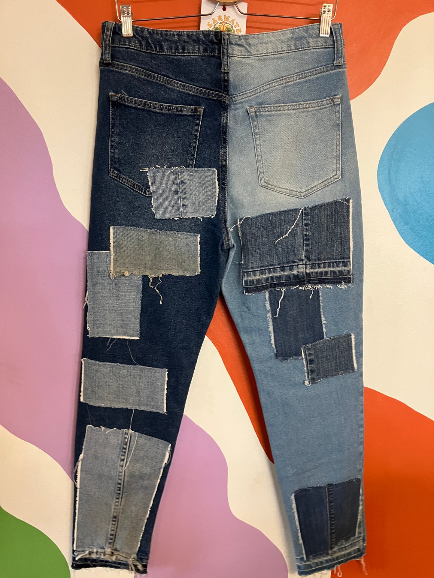 Denim Patchwork Mom Jeansx Retro Chic Fashionista