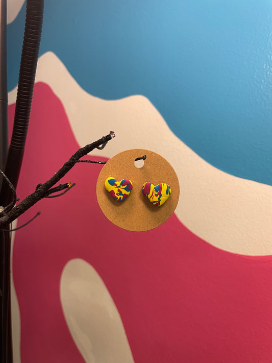 Speckled Heart Studs