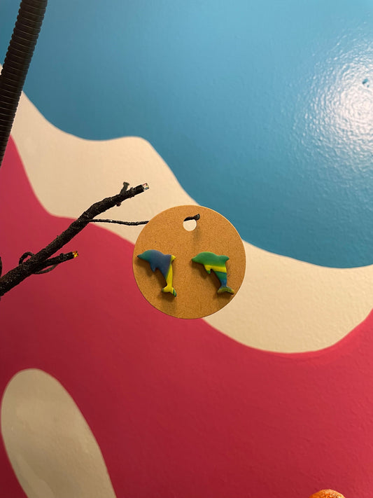 Rainbow Dolphin Studs