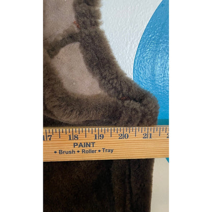 Vintage 60s Faux Fur Vest Women's Size 50 Brown Sleeveless Outdoors Casual