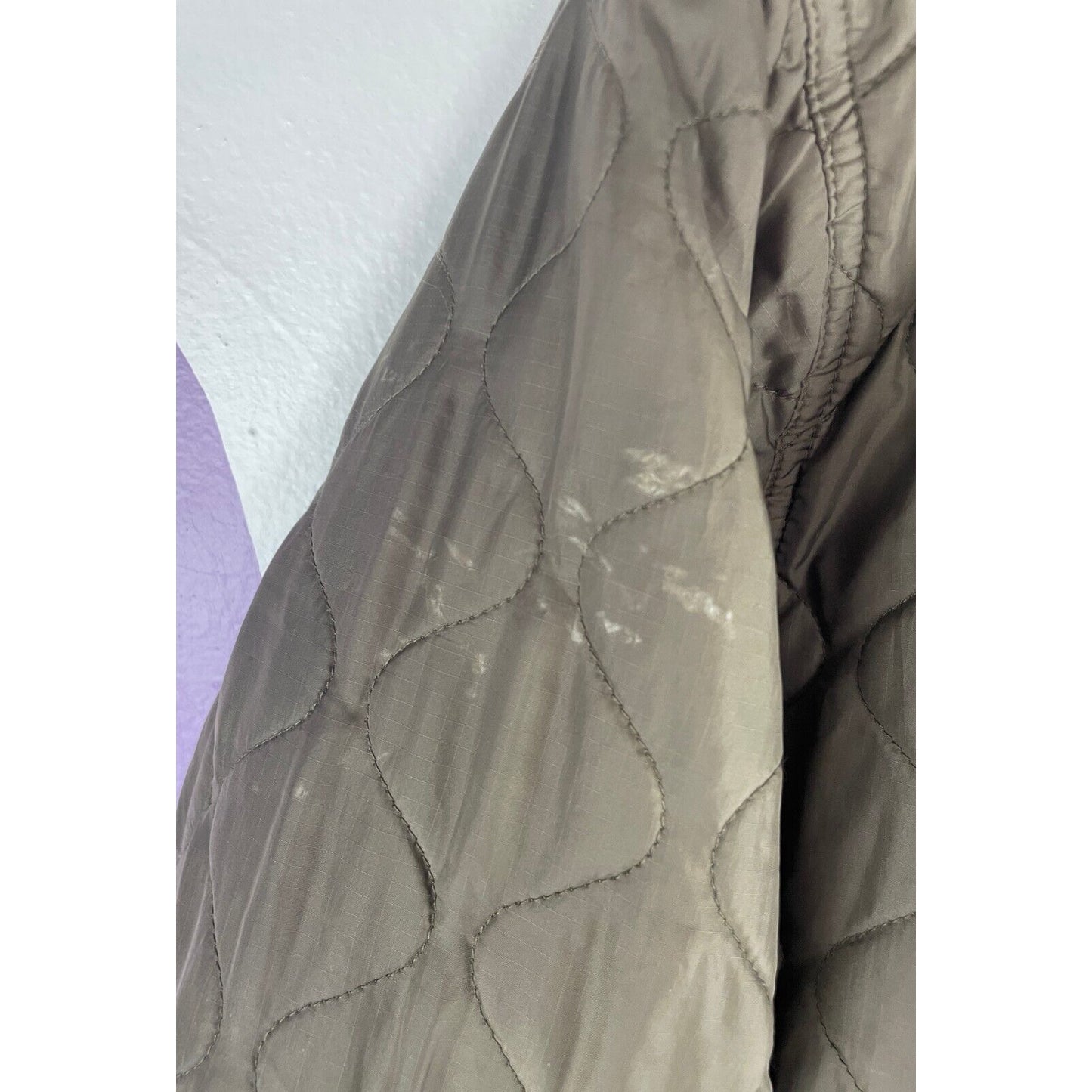 Abercrombie & Fitch Military Quilted Lined Jacket Men Large Green Fleece Outdoor