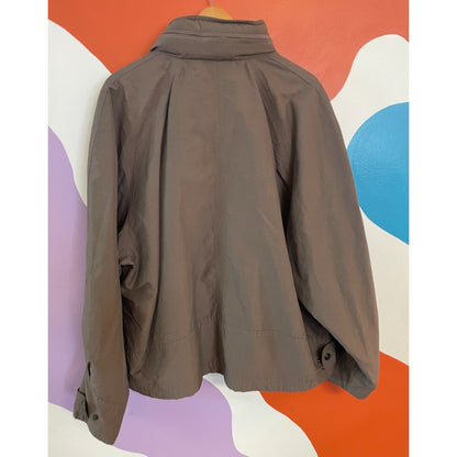 VTG Brambilla Overcoat Jacket Mens Medium Brown Full Zip Packable Utility Y2K